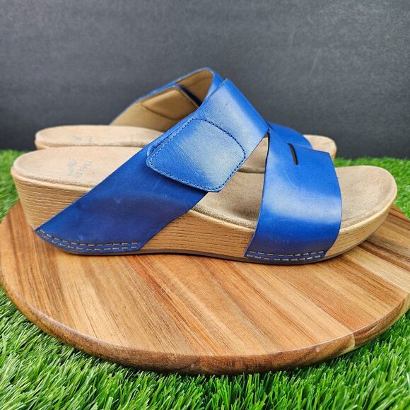 Dansko Lacee Womens Size 42 Leather Slip On Comfort Sandals Wedge Slides Mule - Picture 1 of 10